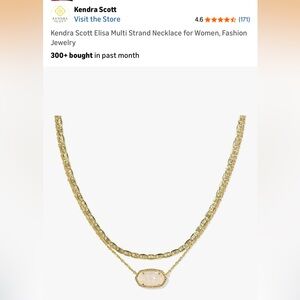 NWOT Kendra Scott Elisa Gold Multi Strand Necklace in Iridescent Drusy